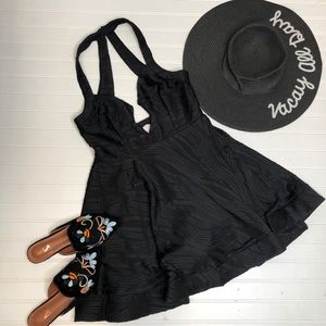 Luxxel Fit Flare Keyhole Dress